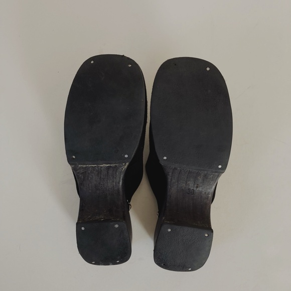 Authentic Black Suede Chanel Classic Clog 38 - Picture 9 of 10